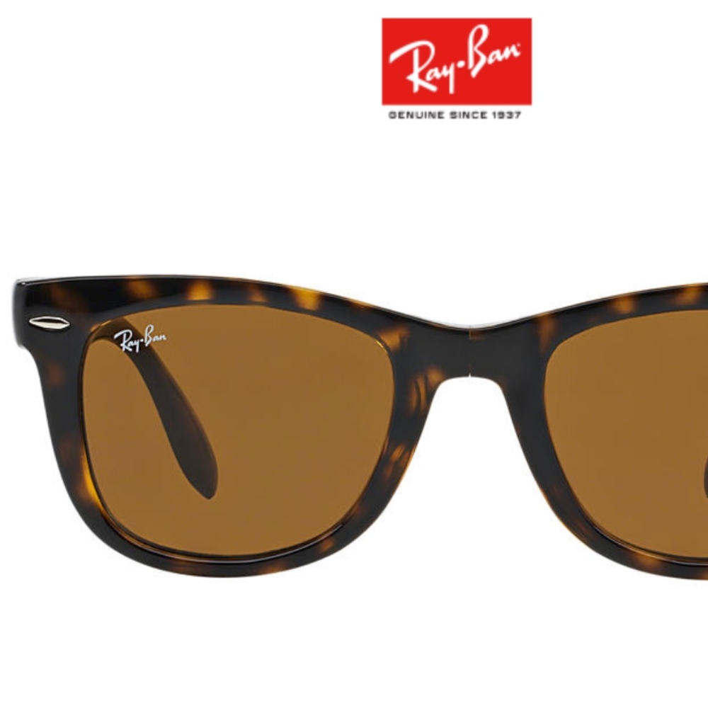 Ray Ban Tortoise Shell Folding Wayfarers